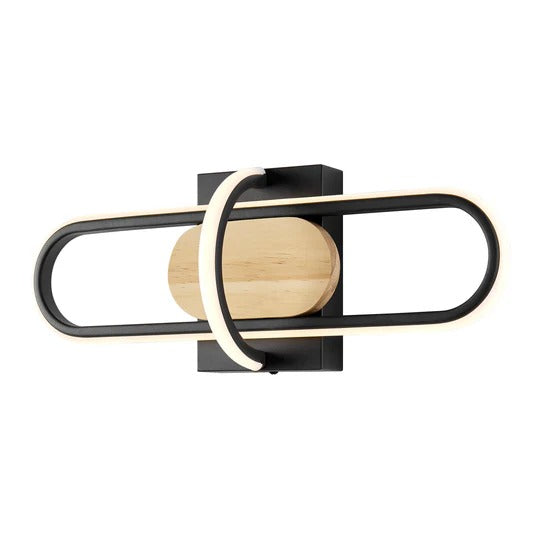 Wandlamp Zwart & Hout