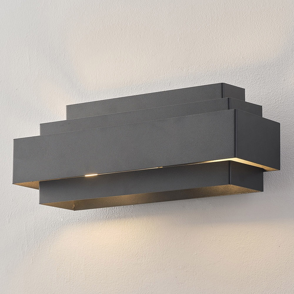 Moderne wandlamp, mat zwart, 2-lamps - Kayu