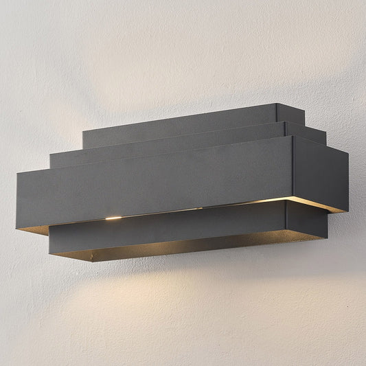 Moderne wandlamp, mat zwart, 2-lamps - Kayu