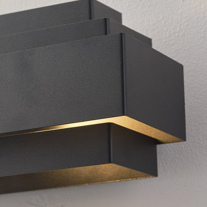 Moderne wandlamp, mat zwart, 2-lamps - Kayu