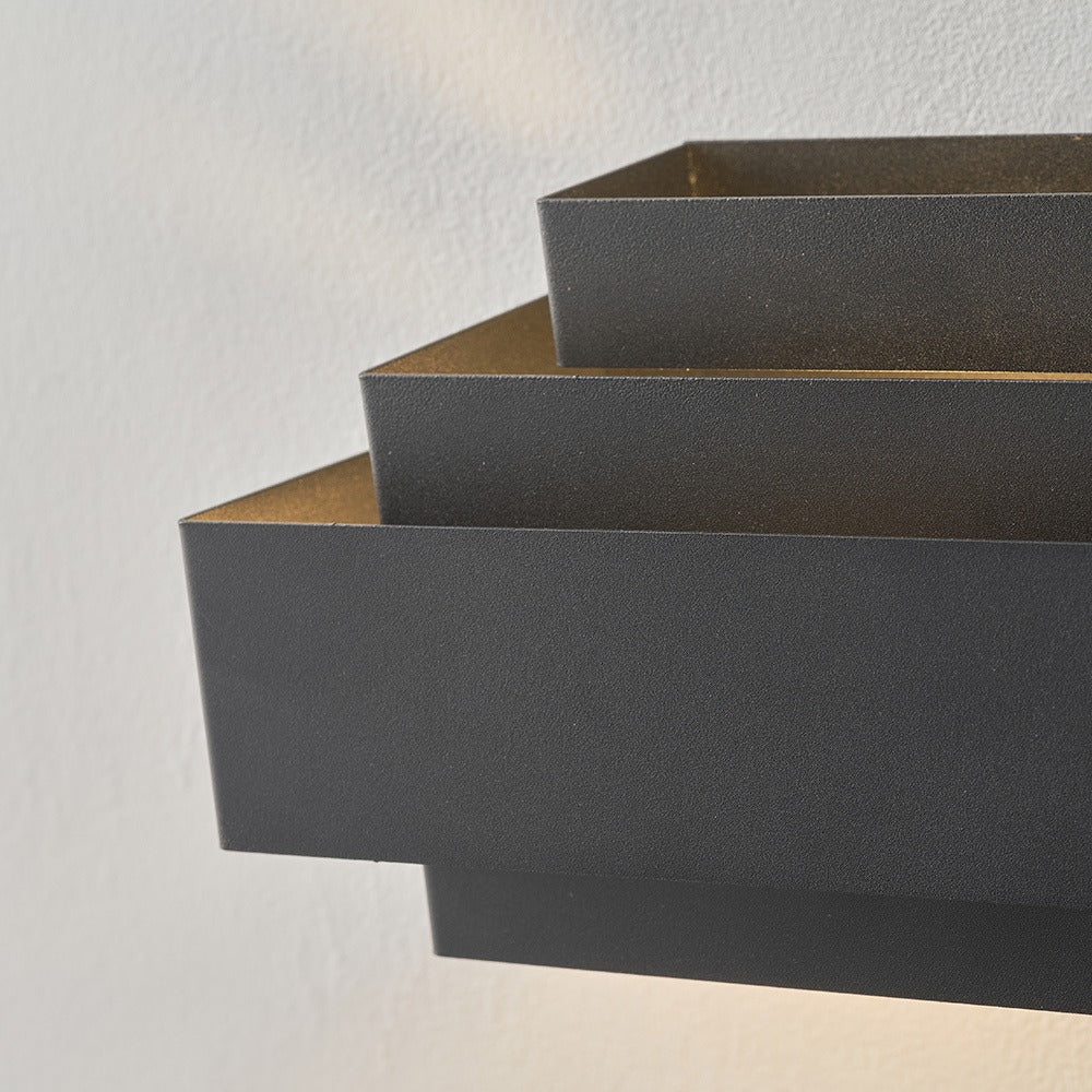 Moderne wandlamp, mat zwart, 2-lamps - Kayu