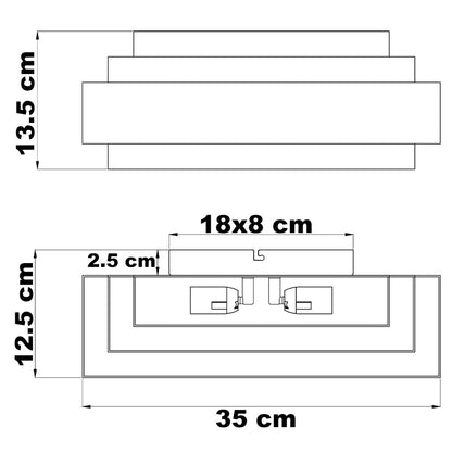 Moderne wandlamp, mat zwart, 2-lamps - Kayu