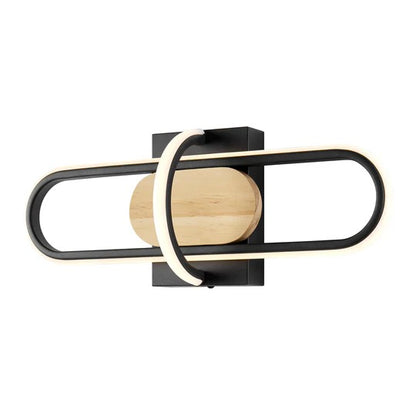 Wandlamp Zwart & Hout