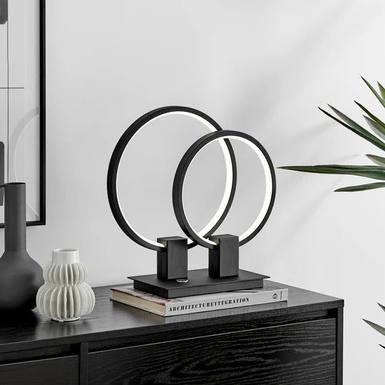 Hong Kong LED korte tafellamp // matzwart